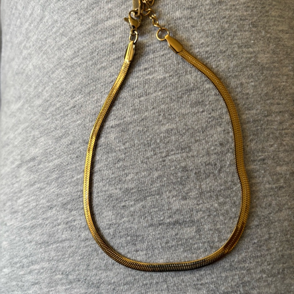 Gold Plate over Stainless Steel Snake Chain Anklet